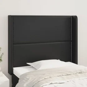 Headboard with black synthetic leather ears 83x16x118/128 cm by , Headboards and footboards - Ref: Foro24-3119512, Price: 66,...