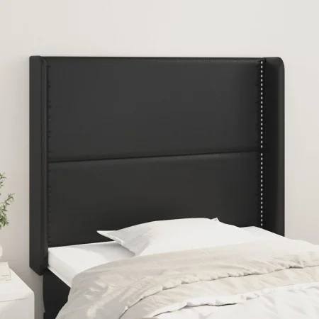 Headboard with black synthetic leather ears 83x16x118/128 cm by , Headboards and footboards - Ref: Foro24-3119512, Price: 66,...