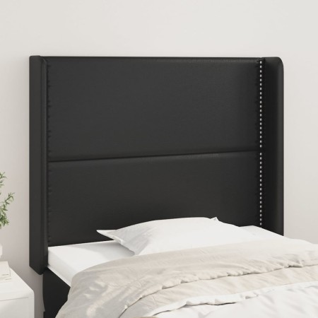 Kopfteil mit Ohren aus schwarzem Kunstleder, 83x16x118/128 cm von , Kopf- und Fußteile - Ref: Foro24-3119512, Preis: 67,11 €,...