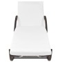 Garden lounger with cushion and brown synthetic rattan side table by vidaXL, Loungers - Ref: Foro24-42885, Price: 161,23 €, D...