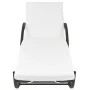 Garden lounger with cushion and brown synthetic rattan side table by vidaXL, Loungers - Ref: Foro24-42885, Price: 148,19 €, D...