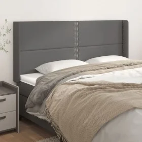 Headboard with ears gray synthetic leather 183x16x118/128 cm by , Headboards and footboards - Ref: Foro24-3119546, Price: 113...
