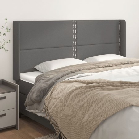 Cabecero con orejas cuero sintético gris 183x16x118/128 cm de , Cabeceros y pies de cama - Ref: Foro24-3119546, Precio: 115,9...