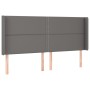 Cabecero con orejas cuero sintético gris 183x16x118/128 cm de , Cabeceros y pies de cama - Ref: Foro24-3119546, Precio: 115,9...