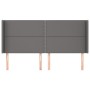 Cabecero con orejas cuero sintético gris 183x16x118/128 cm de , Cabeceros y pies de cama - Ref: Foro24-3119546, Precio: 115,9...
