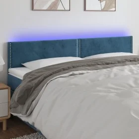 LED-Kopfteil aus dunkelblauem Samt, 180 x 5 x 78/88 cm von , Kopf- und Fußteile - Ref: Foro24-3121536, Preis: 63,86 €, Rabatt: %