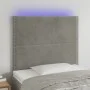 Headboard with LED lights light gray velvet 90x5x118/128 cm by , Headboards and footboards - Ref: Foro24-3122320, Price: 55,2...