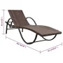 Garden lounger with cushion and brown synthetic rattan side table by vidaXL, Loungers - Ref: Foro24-42885, Price: 148,19 €, D...