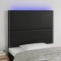 Cabecero con luces LED cuero sintético negro 90x5x118/128 cm de , Cabeceros y pies de cama - Ref: Foro24-3122362, Precio: 55,...