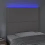 Kopfteil mit LED-Leuchten, graues Kunstleder, 80 x 5 x 118/128 cm von , Kopf- und Fußteile - Ref: Foro24-3122360, Preis: 58,7...