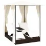 Double lounger with brown synthetic rattan curtains by vidaXL, Outdoor beds - Ref: Foro24-42890, Price: 356,97 €, Discount: %