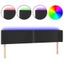 Headboard with LED black synthetic leather 163x16x78/88 cm by , Headboards and footboards - Ref: Foro24-3123192, Price: 70,35...