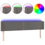 Headboard with LED gray synthetic leather 183x16x78/88 cm by , Headboards and footboards - Ref: Foro24-3123202, Price: 71,44 ...