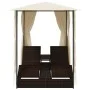 Double lounger with brown synthetic rattan curtains by vidaXL, Outdoor beds - Ref: Foro24-42890, Price: 356,97 €, Discount: %