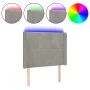 Light gray velvet headboard with LED 93x16x118/128 cm by , Headboards and footboards - Ref: Foro24-3123944, Price: 68,39 €, D...