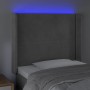 Hellgraues Samtkopfteil mit LED 93x16x118/128 cm von , Kopf- und Fußteile - Ref: Foro24-3123944, Preis: 67,48 €, Rabatt: %