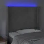 Light gray velvet headboard with LED 93x16x118/128 cm by , Headboards and footboards - Ref: Foro24-3123944, Price: 68,39 €, D...