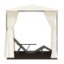Double lounger with brown synthetic rattan curtains by vidaXL, Outdoor beds - Ref: Foro24-42890, Price: 389,20 €, Discount: %
