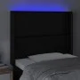 Cabecero con LED cuero sintético negro 93x16x118/128 cm de , Cabeceros y pies de cama - Ref: Foro24-3123986, Precio: 68,96 €,...