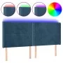 Cabecero con LED de terciopelo azul oscuro 203x16x118/128 cm de , Cabeceros y pies de cama - Ref: Foro24-3123978, Precio: 113...