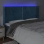 Cabecero con LED de terciopelo azul oscuro 203x16x118/128 cm de , Cabeceros y pies de cama - Ref: Foro24-3123978, Precio: 113...