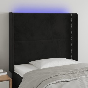 Kopfteil aus schwarzem Samt mit LED 103x16x118/128 cm von , Kopf- und Fußteile - Ref: Foro24-3123952, Preis: 69,59 €, Rabatt: %