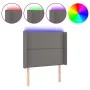 Cabecero con LED cuero sintético gris 93x16x118/128cm de , Cabeceros y pies de cama - Ref: Foro24-3123990, Precio: 75,94 €, D...