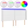 Headboard with LED white synthetic leather 183x16x118/128 cm by , Headboards and footboards - Ref: Foro24-3124011, Price: 151...