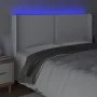 Headboard with LED white synthetic leather 183x16x118/128 cm by , Headboards and footboards - Ref: Foro24-3124011, Price: 151...