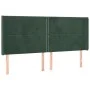 Cabecero con LED de terciopelo verde oscuro 183x16x118/128 cm de , Cabeceros y pies de cama - Ref: Foro24-3123971, Precio: 13...
