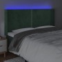 LED-Kopfteil aus dunkelgrünem Samt, 183 x 16 x 118/128 cm von , Kopf- und Fußteile - Ref: Foro24-3123971, Preis: 110,67 €, Ra...