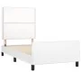 Estructura de cama con cabecero cuero sintético blanco 90x190cm de , Camas y somieres - Ref: Foro24-3125483, Precio: 154,59 €...