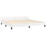 Estructura de cama cabecero cuero sintético blanco 200x200 cm de , Camas y somieres - Ref: Foro24-3125531, Precio: 226,72 €