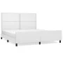 White synthetic leather headboard bed frame 180x200 cm by , Beds and slatted bases - Ref: Foro24-3125525, Price: 262,01 €, Di...