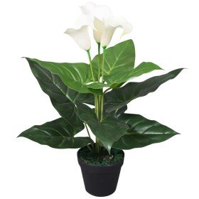 Planta cala lilly artificial con macetero 45 cm blanca