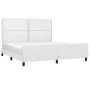 White synthetic leather headboard bed frame 180x200 cm by , Beds and slatted bases - Ref: Foro24-3125525, Price: 262,01 €, Di...