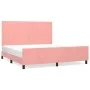 Pink velvet bed frame with headboard 180x200 cm by , Beds and slatted bases - Ref: Foro24-3125713, Price: 202,07 €, Discount: %