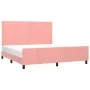 Pink velvet bed frame with headboard 180x200 cm by , Beds and slatted bases - Ref: Foro24-3125713, Price: 202,07 €, Discount: %