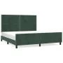 Dunkelgrüner Samtbettrahmen mit Kopfteil 180x200 cm von , Betten und Lattenroste - Ref: Foro24-3125711, Preis: 245,92 €, Raba...
