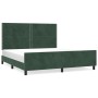 Dunkelgrüner Samtbettrahmen mit Kopfteil 180x200 cm von , Betten und Lattenroste - Ref: Foro24-3125711, Preis: 227,48 €, Raba...