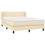 Box spring bed with cream fabric mattress 140x190 cm by , Beds and slatted bases - Ref: Foro24-3126082, Price: 420,52 €, Disc...