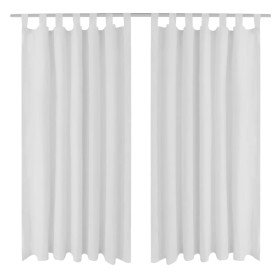 2 cortinas blancas micro-satinadas con trabillas, 140 x 175 cm 2 cortinas blancas micro-satinadas con trabillas, 140 x 175 cm