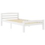 Solid pine wood bed frame, white, 100x200 cm by vidaXL, Beds and slatted bases - Ref: Foro24-322069, Price: 145,79 €, Discoun...