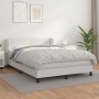 Box spring bed with white synthetic leather mattress 140x190 cm by , Beds and slatted bases - Ref: Foro24-3127188, Price: 473...