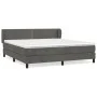 Box spring bed with dark gray velvet mattress 180x200 cm by , Beds and slatted bases - Ref: Foro24-3127446, Price: 499,00 €, ...