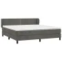 Box spring bed with dark gray velvet mattress 180x200 cm by , Beds and slatted bases - Ref: Foro24-3127446, Price: 499,00 €, ...