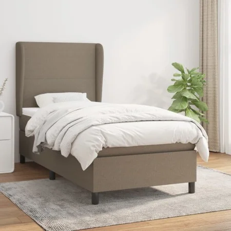 Box spring bed with taupe gray fabric mattress 80x200 cm by , Beds and slatted bases - Ref: Foro24-3127761, Price: 380,86 €, ...