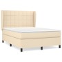 Boxspringbett mit cremefarbener Stoffmatratze 140x190 cm von , Betten und Lattenroste - Ref: Foro24-3127962, Preis: 481,92 €,...