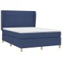 Box spring bed with blue fabric mattress 140x190 cm by , Beds and slatted bases - Ref: Foro24-3128523, Price: 506,57 €, Disco...