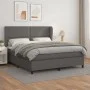 Cama box spring con colchón cuero sintético gris 180x200 cm de , Camas y somieres - Ref: Foro24-3128989, Precio: 616,48 €, De...